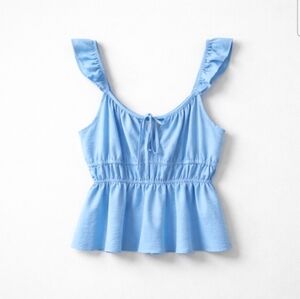 Altar'd State Blue Ruffle Peplum Cami Coquette Cottagecore Tank Top Large